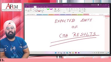 EXPECTED DATE OF CMA RESULTS
