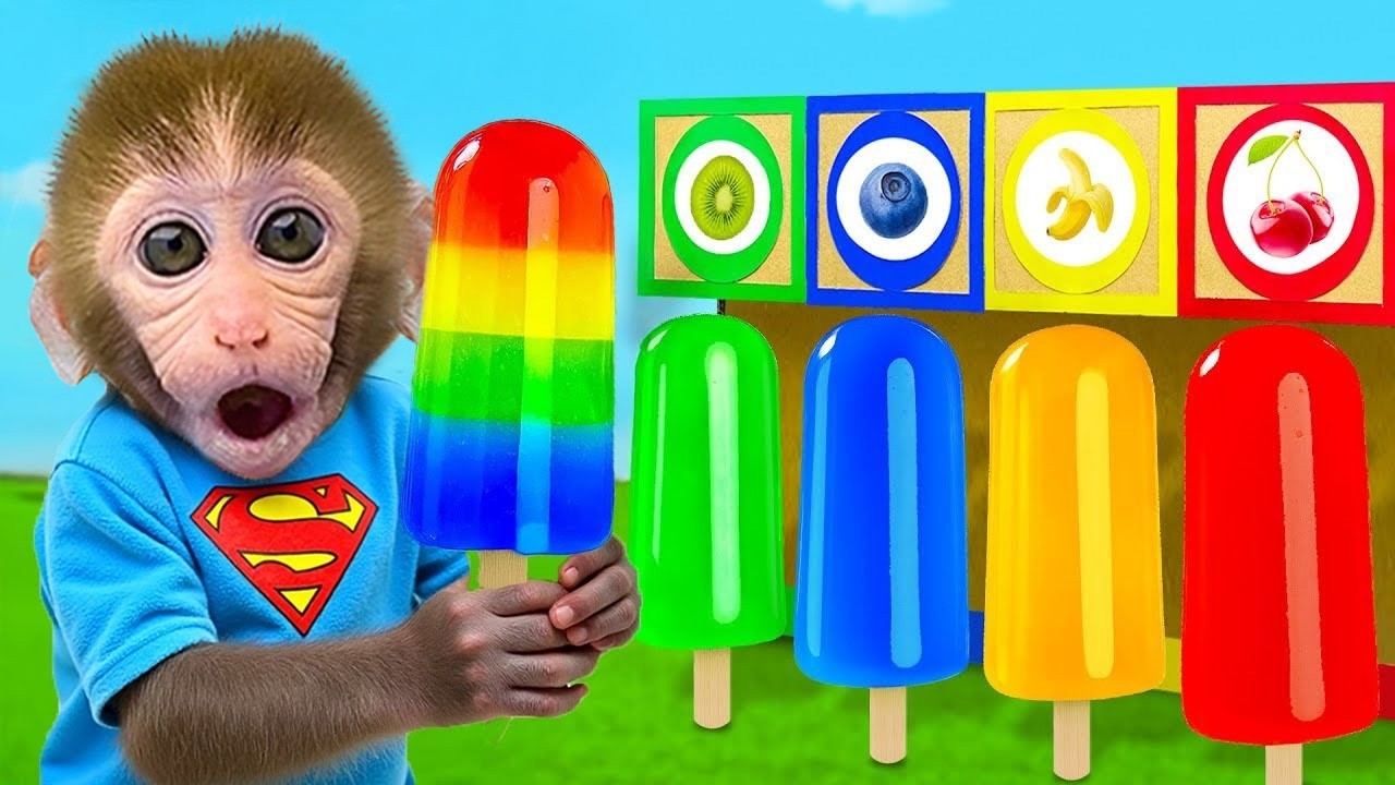 꼬마 원숭이 GoGo가 무지개 아이스크림을 만들고 재미있게 놀아요 - Gogo Monkey Aventure