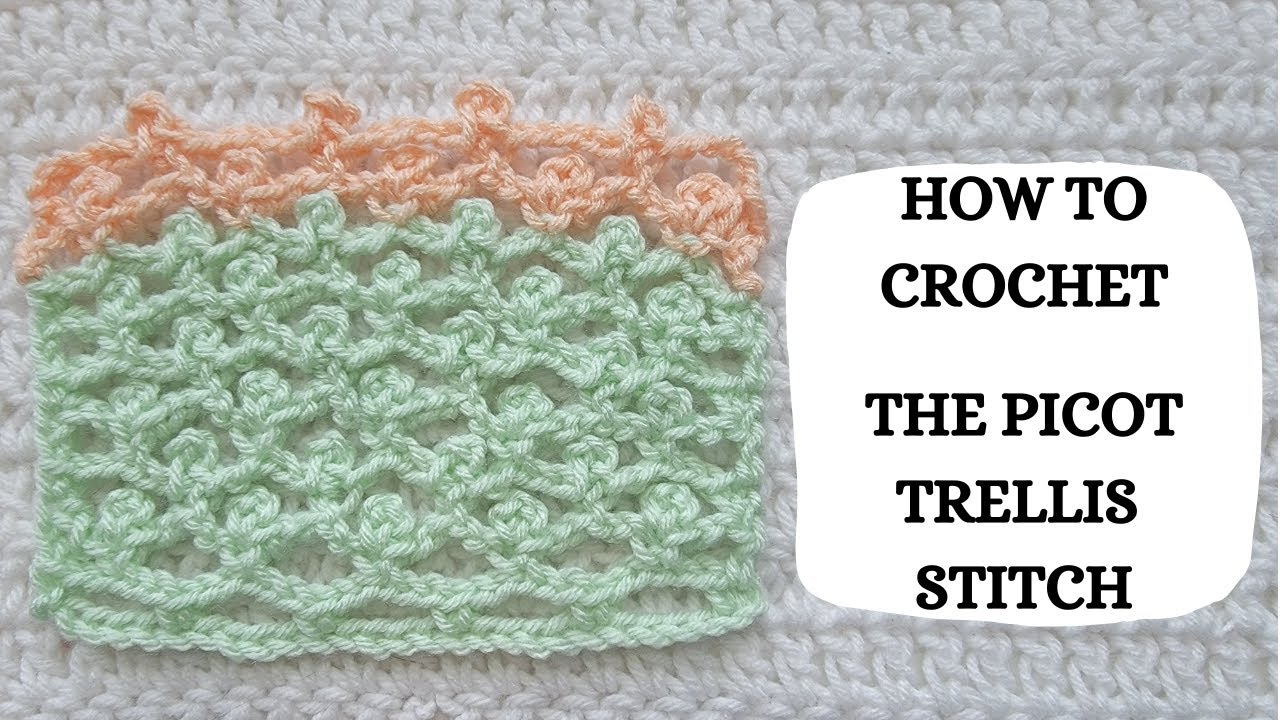 How To Crochet: Picot Trellis Stitch  Tutorial, DIY, Beginner Crochet, Easy  Crochet, Basic, Cute 🙌 