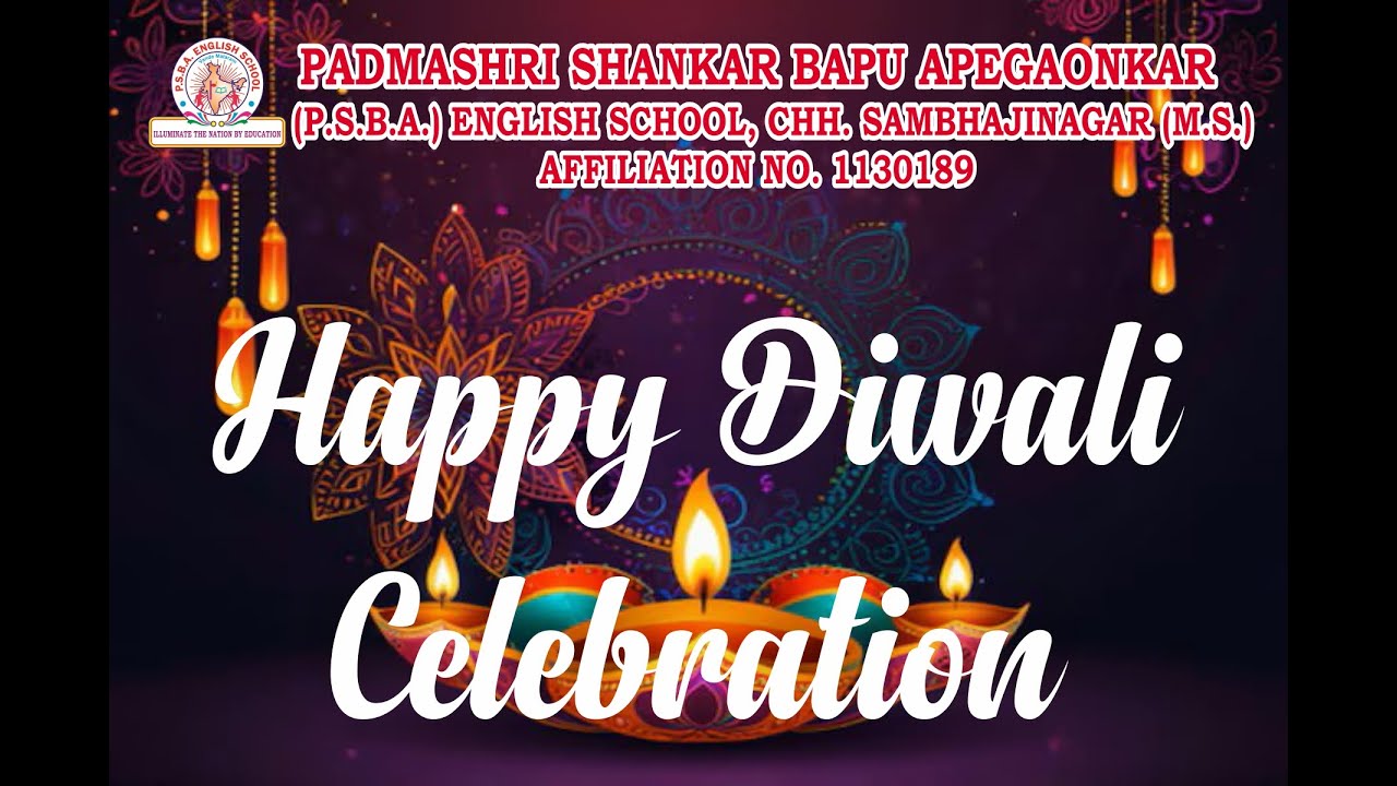 Diwali Celebration 2024 @ PSBA English school - YouTube