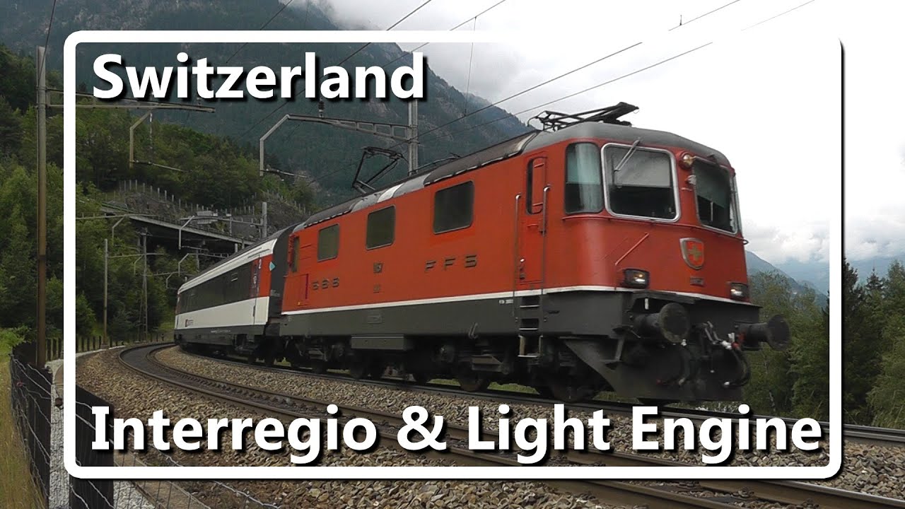 Light Engine and Interregio crossover on Gotthard Railway!