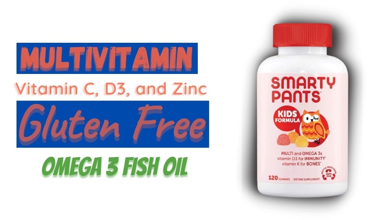 Smarty Pants Kids Formula Multivitamin Vitamin C, D3, and Zinc gummy for kids Gluten Free