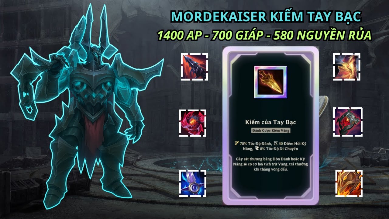 HACK 3K5 VÀNG 1 ROUND VỚI MORDEKAISER KIẾM TAY BẠC 1400 AP VÀ 700 GIÁP | LOL | ARENA
