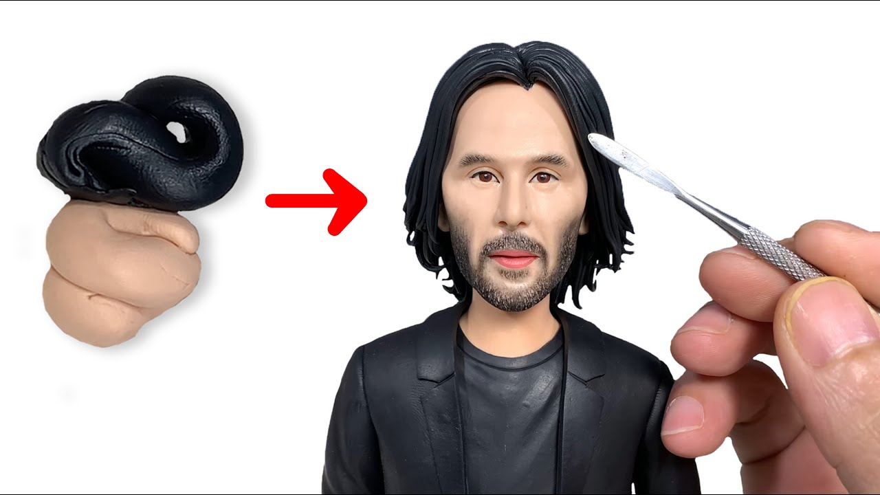 I Sculpted Keanu Reeves (John Wick) From Clay | Full Process (Start to Finish)
