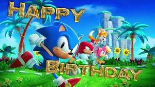 Kids Birthday Party Banner- Boys Themed Televison Screen Sonic the Hedgehog Background TV Display