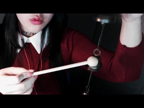 ASMR Relaxing Bell Sounds & Ear blowing (No Talking) 풍경 종소리와 바람