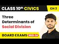 Three Determinants of Social Division - Democracy and Diversity | Class 10 Civics