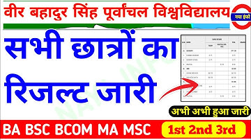 VBSPU रिजल्ट घोषित 📄|Vbspu News Today|Vbspu Result 2022|Vbspu Ba Bsc Ma Result 2022|Vbspu Exam News