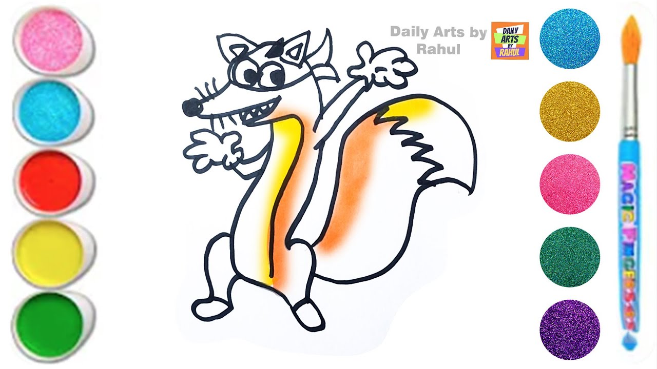 Swiper From Dora the Explorer Drawing, Painting  For kids Toddlers | How to draw a Cute Swiper