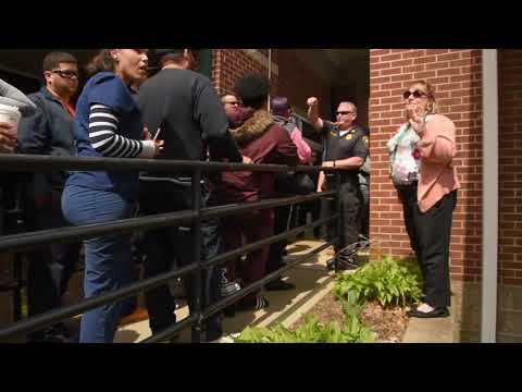 Parents react to a lockdown at Bennie Dover Jackson Middle School