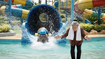 Capybara và bà đi chơi công viên nước thật là vui  #capybara #vuinhon   #giaitri