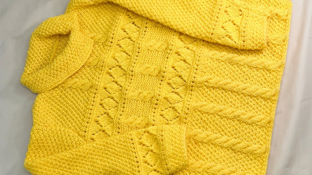 Hand Knitted sweater cardigan top for ages six to eight (6-8) year old girls full tutorial