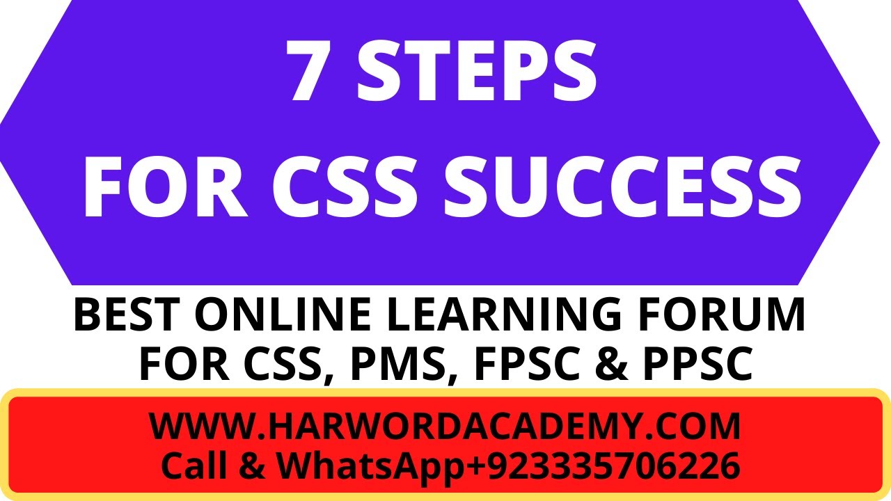 7 Steps For CSS Success A Complete Success Guide For Those Who Are 