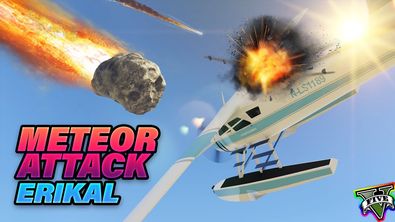 Funny meteor shower Asteroid attack in GTA 5 YouTube