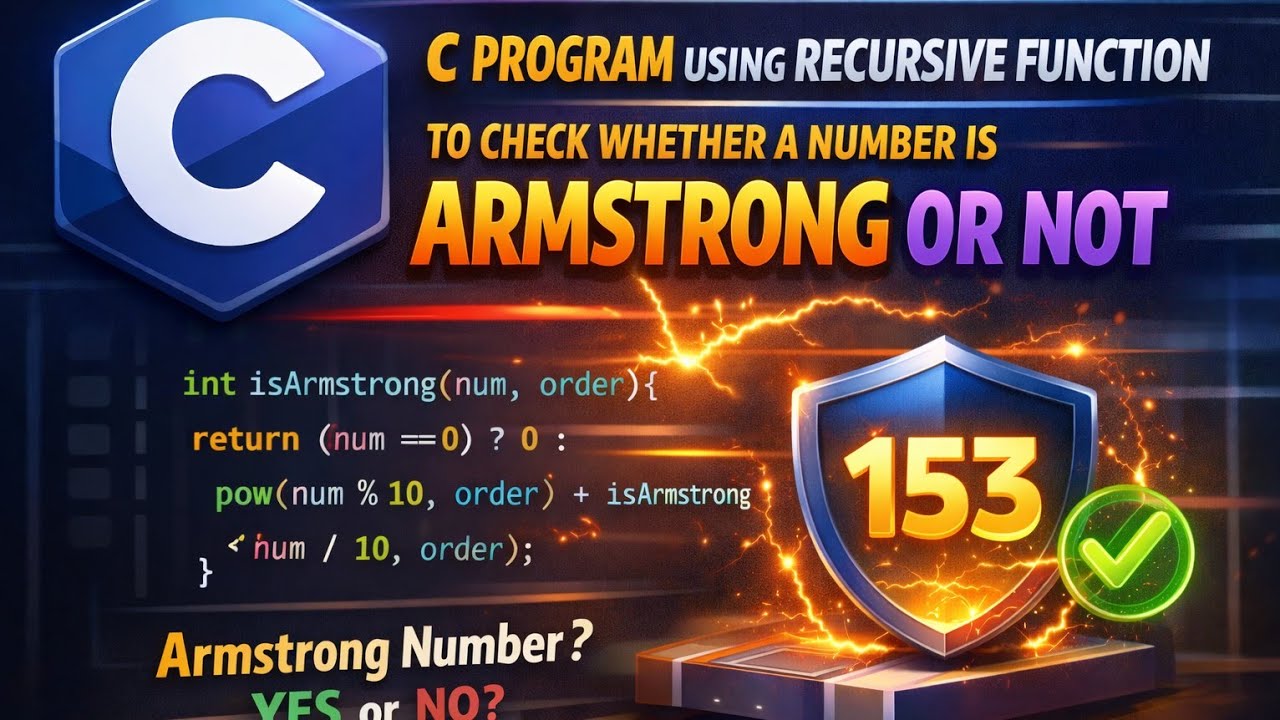 LEC 34: C PROGRAM USING RECURSIVE FUNCTION TO CHECK WHETHER A NUMBER IS ...