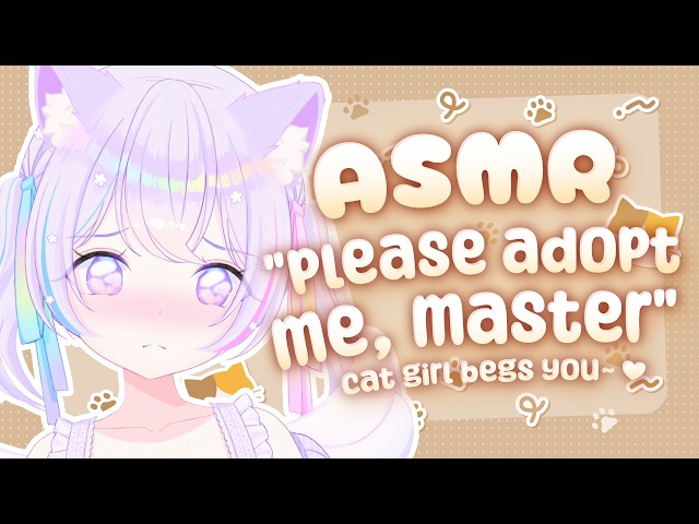 Cat Girl Begs For You To Adopt Her【ASMR】【Ear Blowing, Purring, Soft Talking】