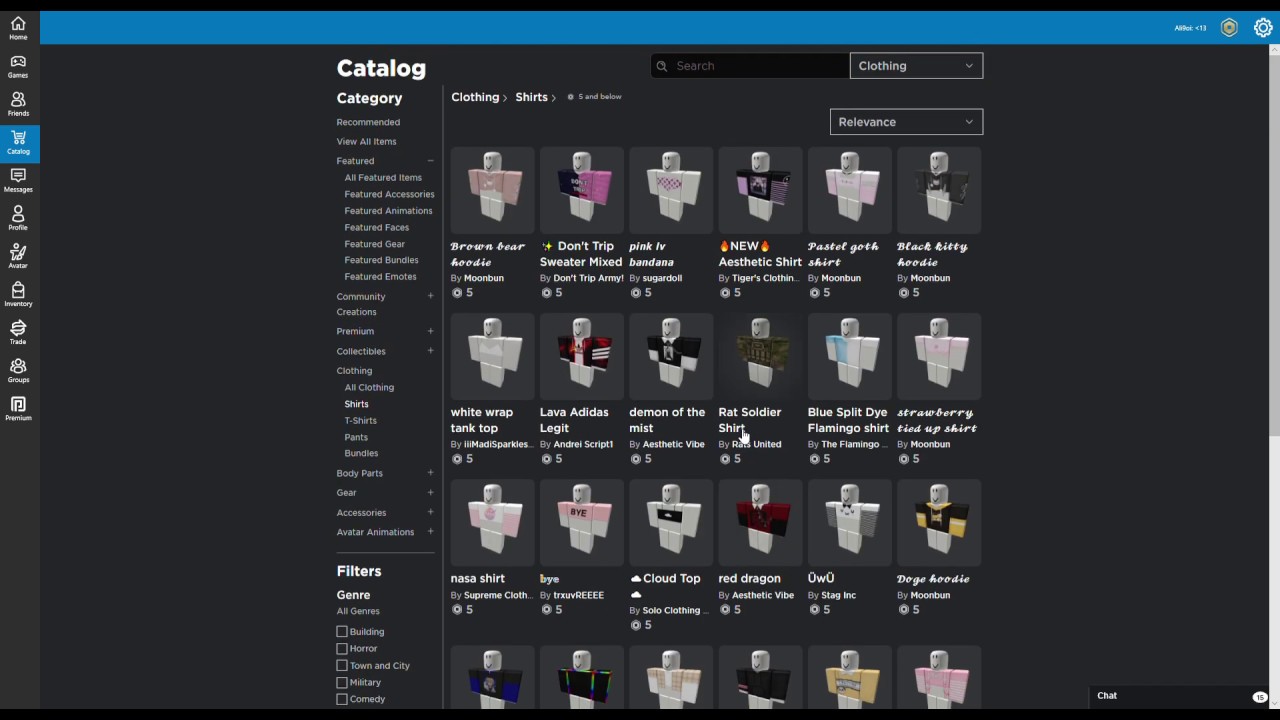 how to get any shirts , pants and Tshirts with 5 robux or less YouTube