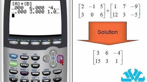 TI 83/84 Series: Matrix Addition and Subtraction
