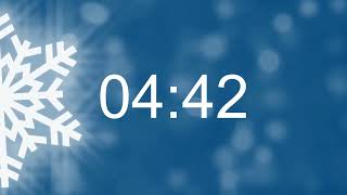 10 MINUTE COUNTDOWN TIMER VIDEO SNOWFLAKE CHRISTMAS | 4K 3D COLOR  | ALARM SOUND
