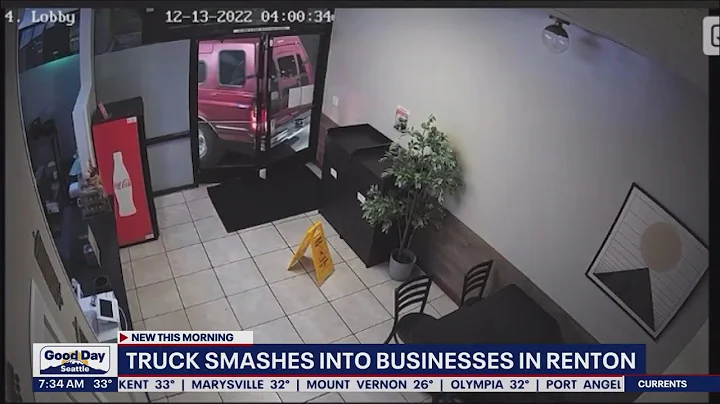 Caught on cam: Truck smashes into businesses in Renton | FOX 13 Seattle