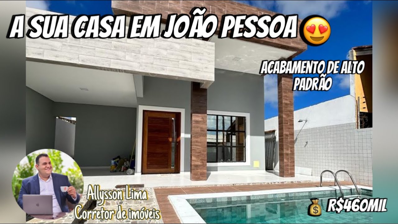 😍 BELÍSSIMA CASA EM JOÃO PESSOA R$460MIL | MANGABEIRA | 3 QUARTOS | SOLTA | #imoveisemjoaopessoa