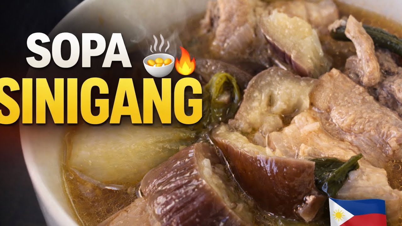Cómo hacer SOPA SINIGANG 🇵🇭 | Receta filipina fácil y deliciosa