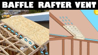 How to install a DUROVENT BAFFLE rafter vent, for soffit venting &amp; roof/attic air flow circulation
