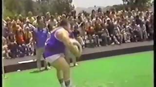 Don reinhoudt presses 300lb barrel in 1979 worlds strongest man competition