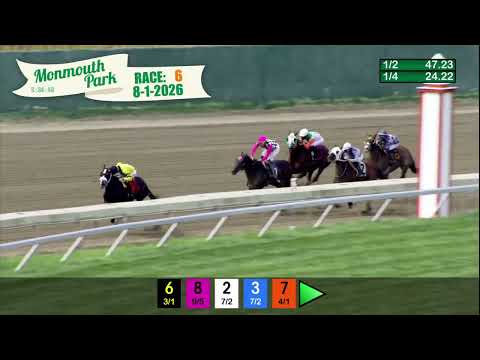 video thumbnail for MONMOUTH PARK 08-01-2026 RACE 6