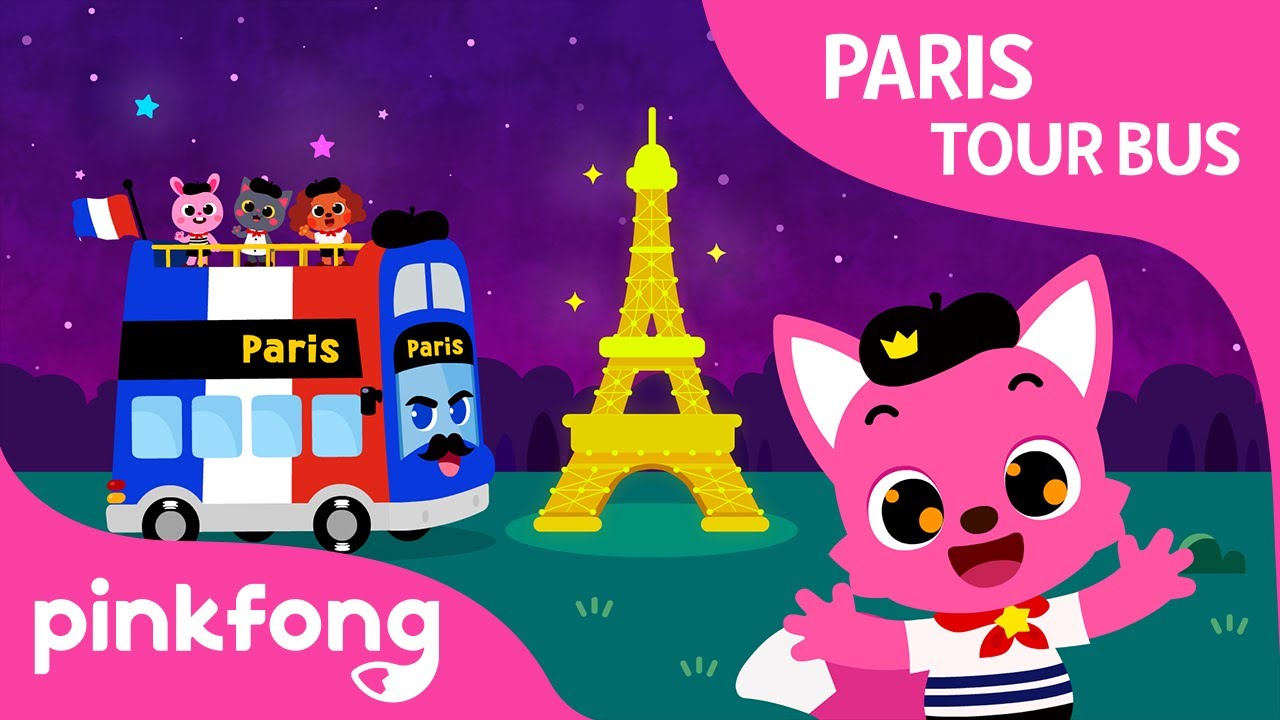 Paris Tour Bus | Bus Songs | Wheels on the Bus | Pinkfong Songs for Children