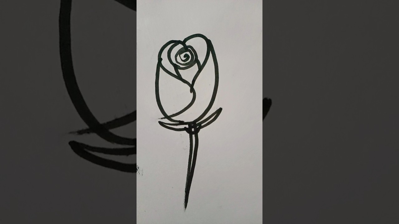 How to draw Rose flower form s letter art drawing shorts YouTube
