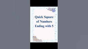 “Maths Trick: Square Numbers Ending with 5 in 2 Seconds!” | Ann