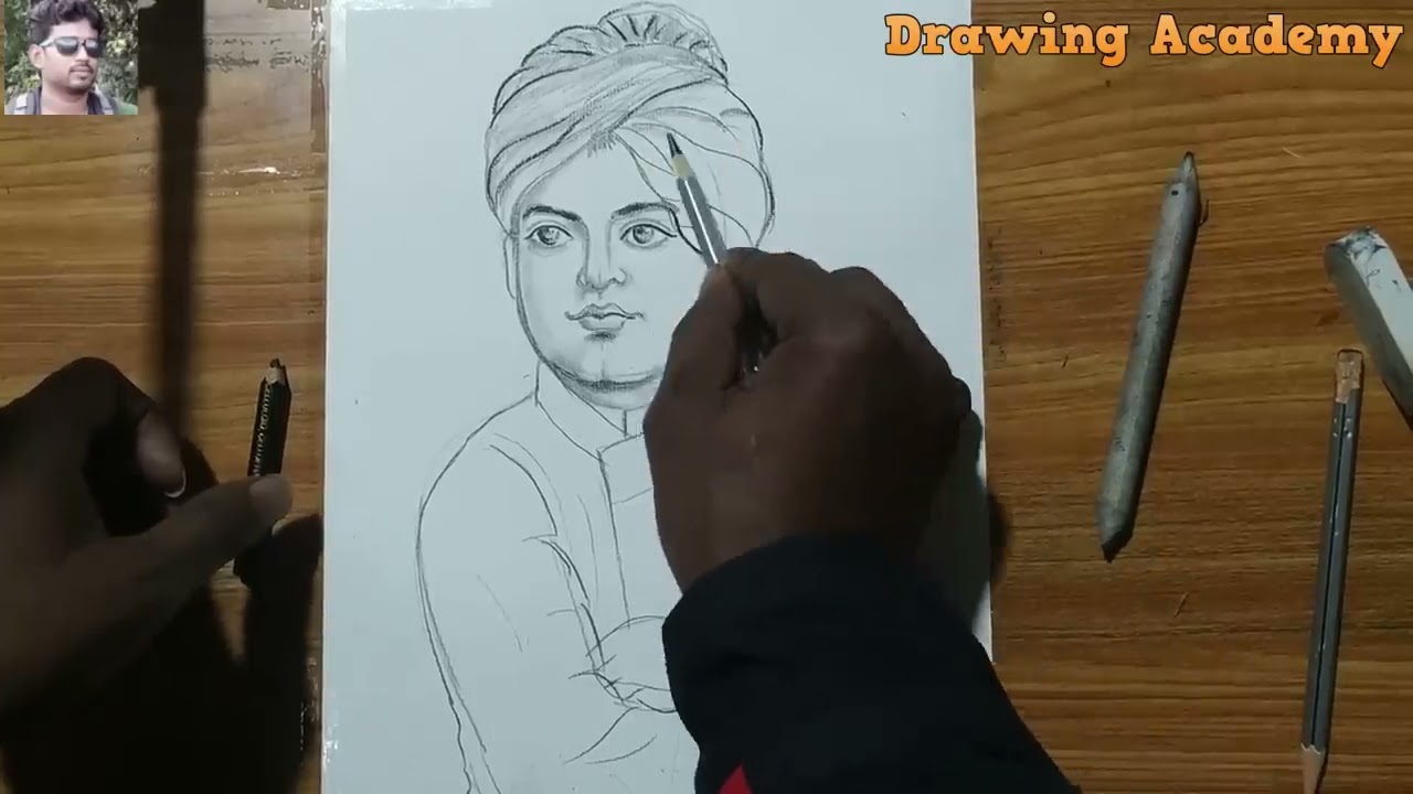 Animal Swami Vivekananda Drawing Sketch 