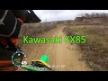 Прохват на Kawasaki KX85. Первый раз на подростковом 2Т кроссаче. 85 кубов. 32 л.с. Грязь..