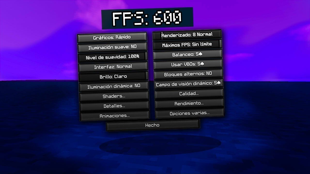  EL SECRETO PARA SUBIR FPS EN MINECRAFT YouTube
