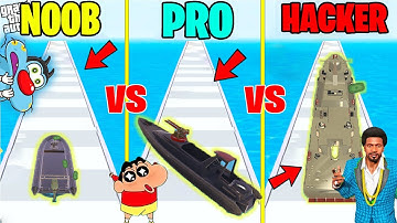 NOOB VS PRO VS HACKER VS GOD IN BOAT EVOLUTION WITH SHINCHAN & CHOP & OGGY!