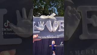 Ceramic handprint love plaque . Baby keepsake