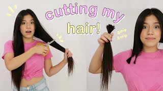 cutting my hair with fabric scissors *QUARANTINE*