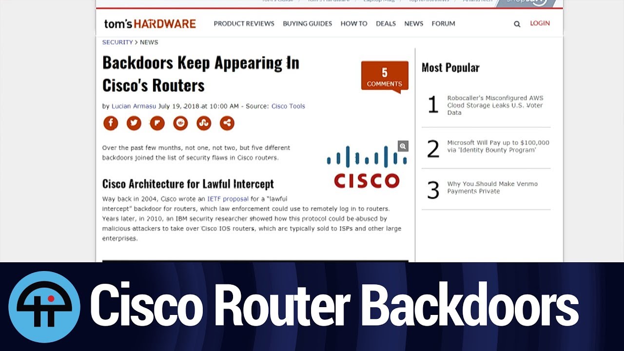 Cisco Networking Backdoors on the Rise YouTube