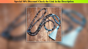 Today Only 8mm Natural Snowflake Obsidian Stone Beads and Apatite 108 Japamala Necklace For Women M