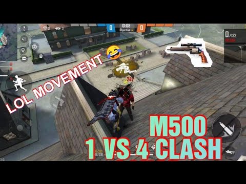 1 vs 4 clash squad with M500 LOL MOVEMENT 😂😂😂😂 - YouTube