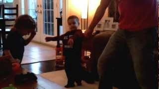 Maxim Learning Karate With His Dad