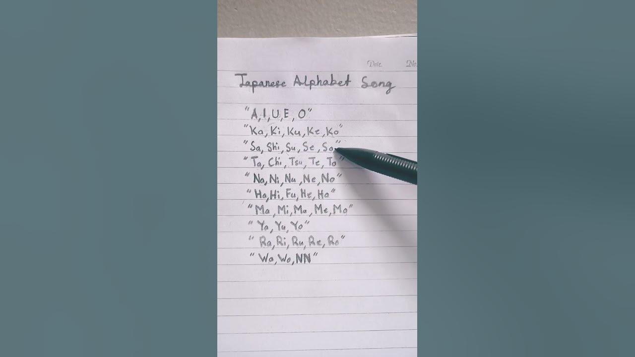 Japanese Alphabet Song Lyrics..