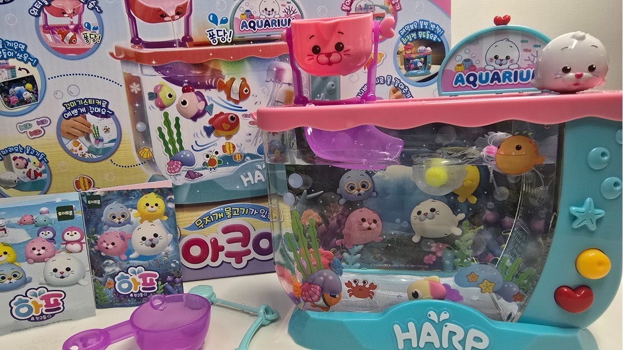🐚 Toy ASMR 🦭 | Relaxing Harp's Aquarium Playtime