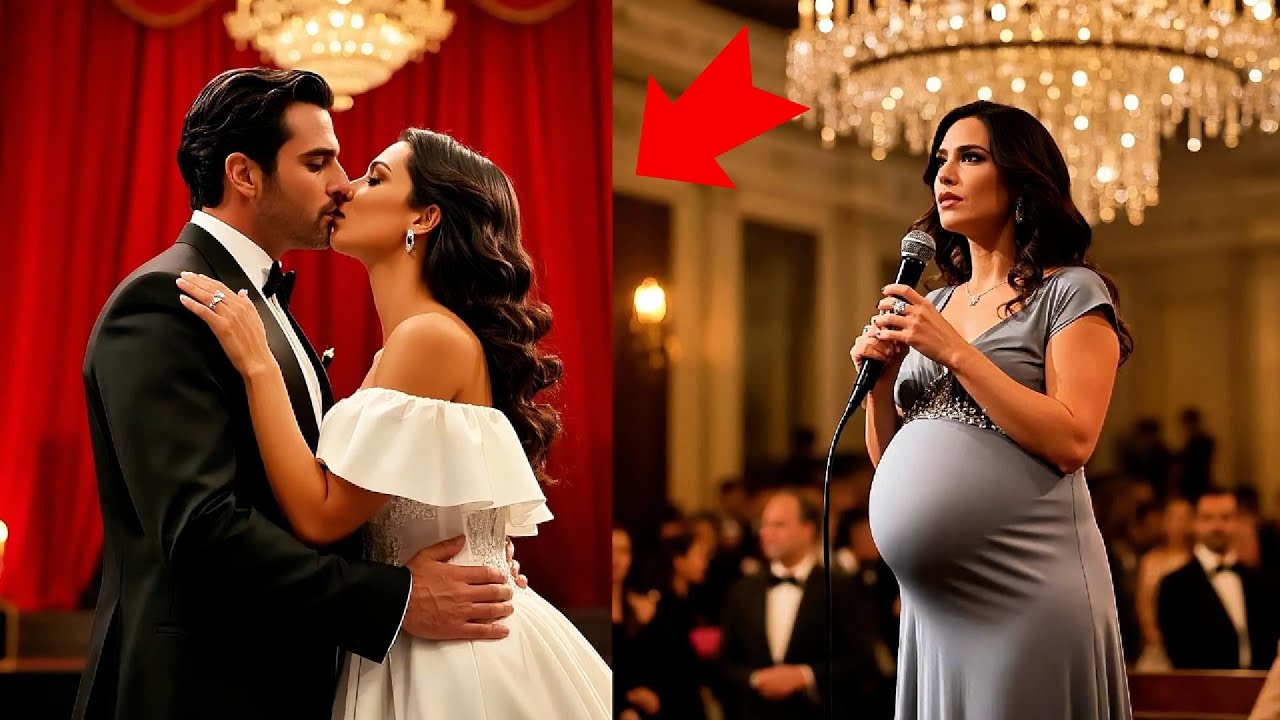 Escándalo en la gala: la amante besa al millonario y la esposa embarazada toma el micrófono