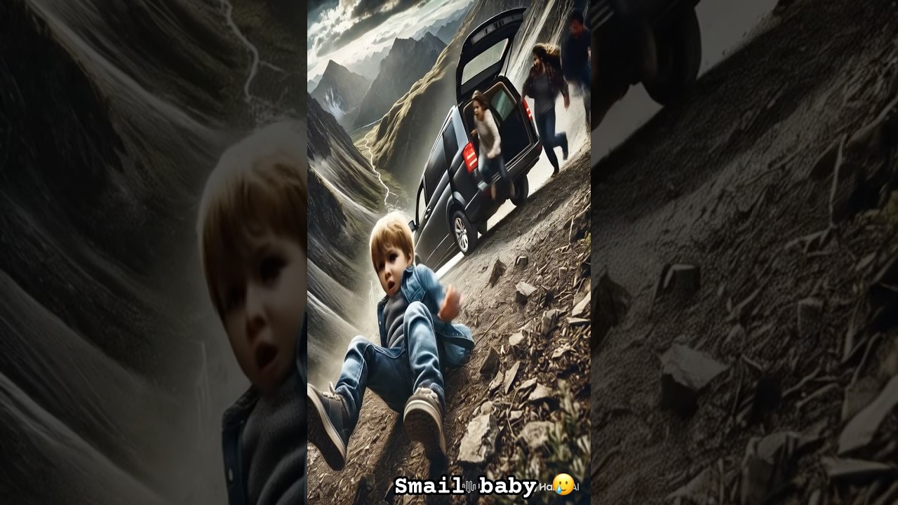 Ohh, This baby is crying | in mountain by a road on the car 