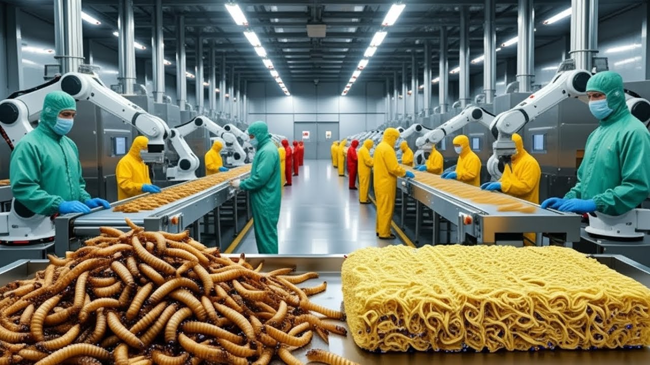 Inside Modern Factory How Millions of Mealworms Are Crushed Down to Make Packets of Noodles