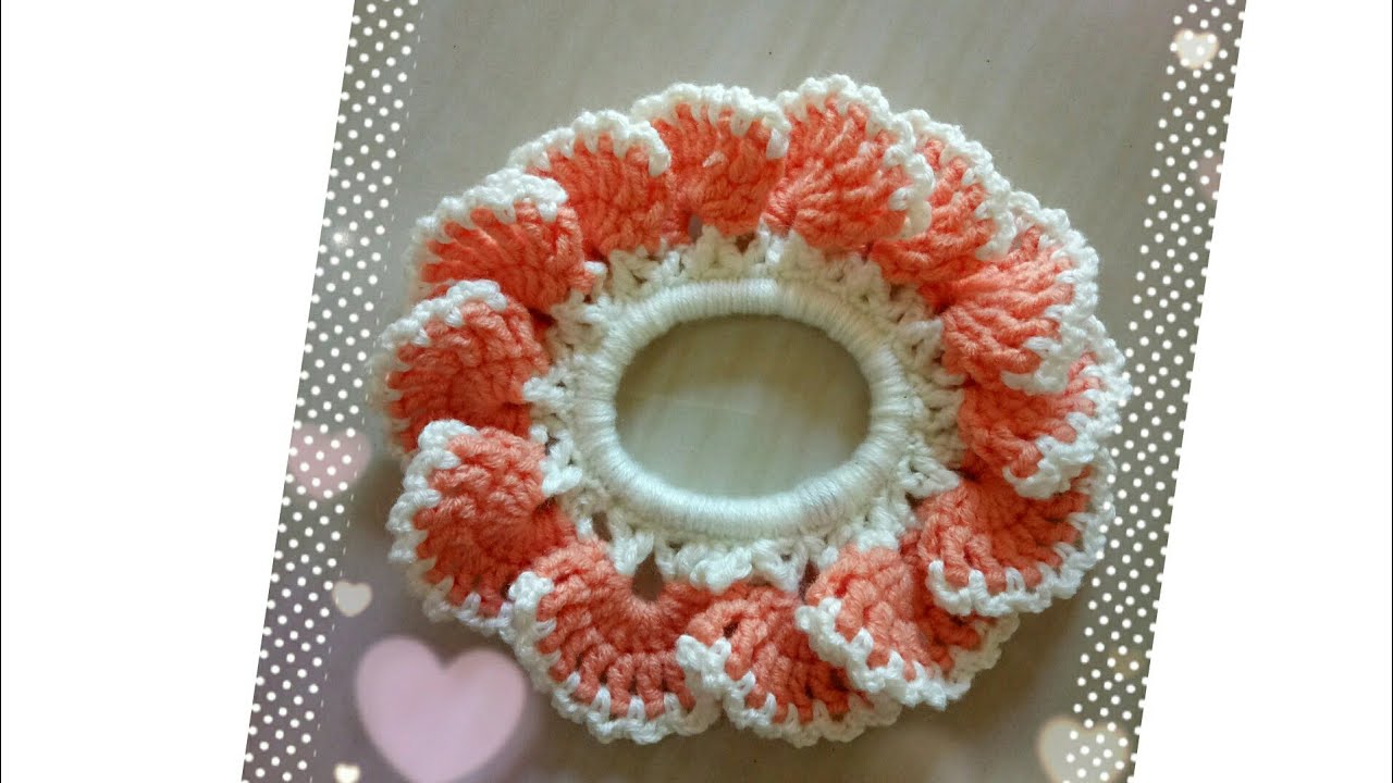 ถักยางรัดผม How to crochet hair band