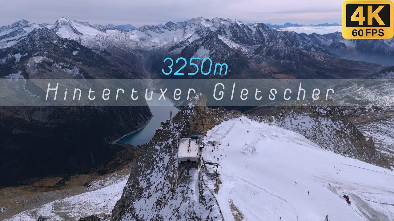 Hintertuxer Gletscher from above - 3250m - Cinematic Drone Video