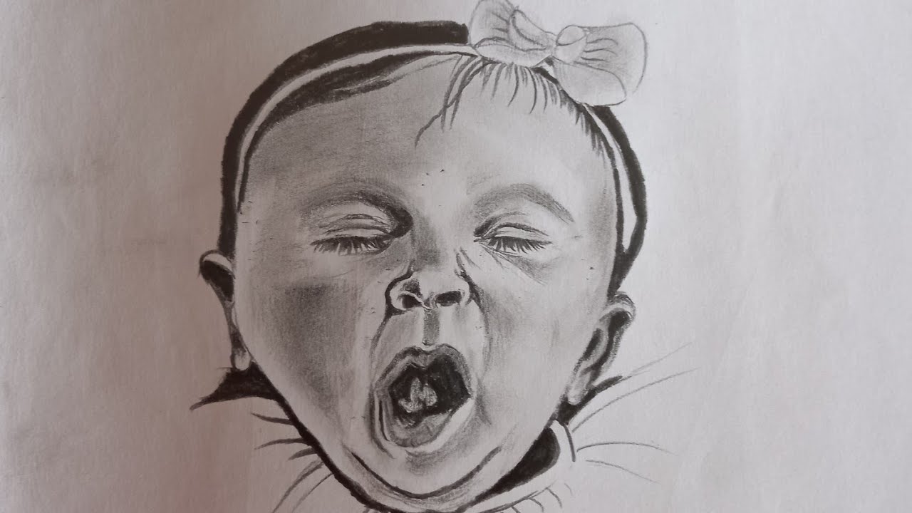 How to draw a Realistic BABY face // easy drawing baby face for